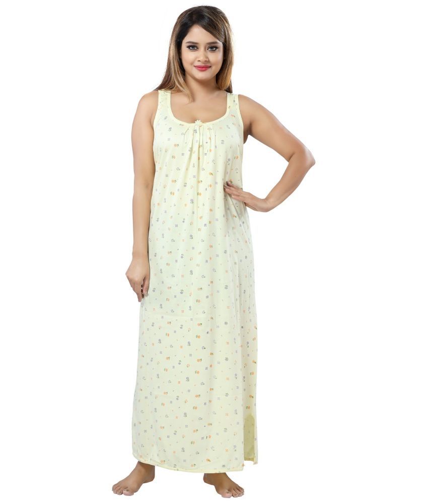     			Cinco Yellow Cotton Blend Women's Nightwear Night Dress ( Pack of 1 )