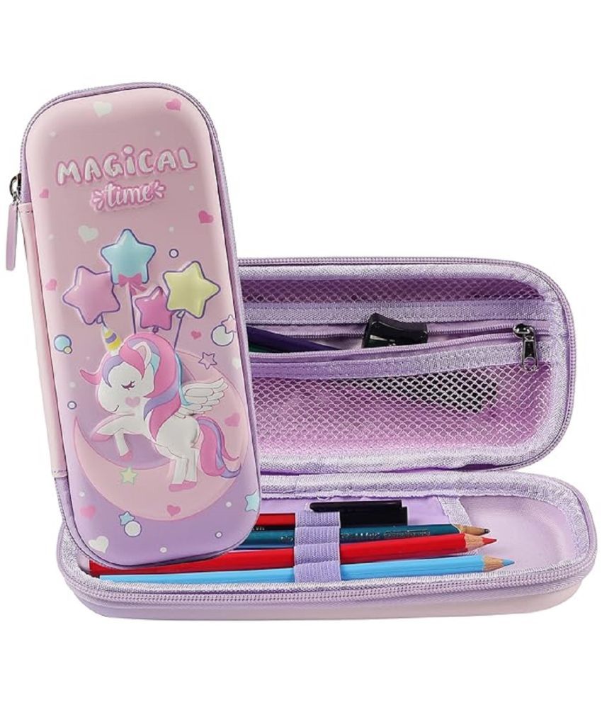     			FEDIFU  3D Unicorn Pencil Case, Cute Large Capacity Pen Box for Girls, 3D EVA Stationery Box Pink Pencil Pouch