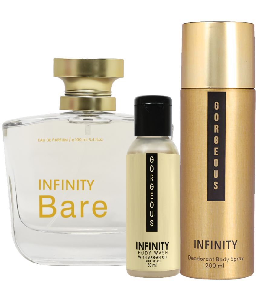     			Infinity Bare EDP Perfume 100ml, Gorgeous Deo Body Spray 200ml, Gorgeous Body Wash 50ml