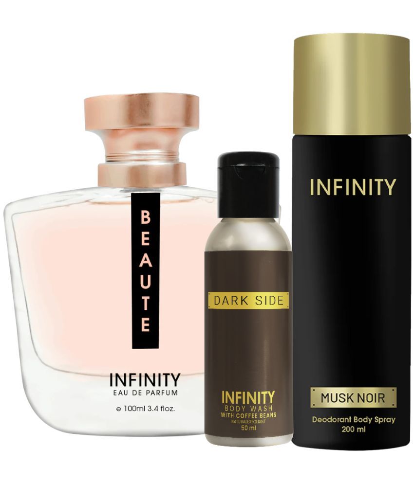     			Infinity Beaute EDP Perfume 100ml, Musk Noir Deo Body Spray 200ml, Dark Side Body Wash 50ml