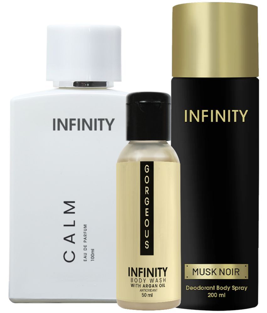     			Infinity Calm EDP Perfume 100ml, Musk Noir Deo Body Spray 200ml, Gorgeous Body Wash 50ml