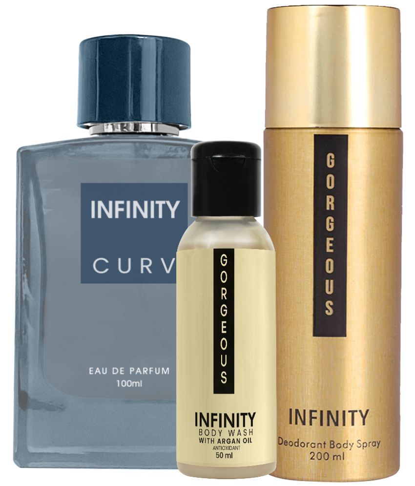     			Infinity Curv EDP Perfume 100ml, Gorgeous Deo Body Spray 200ml, Gorgeous Body Wash 50ml