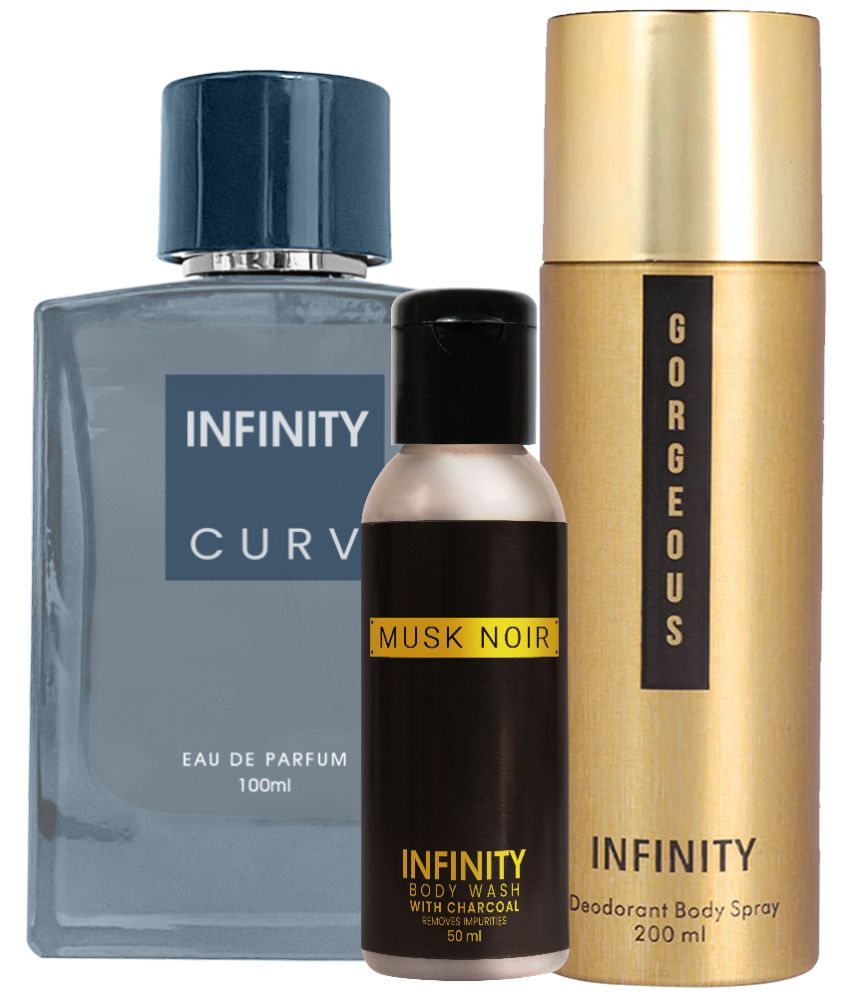     			Infinity Curv EDP Perfume 100ml, Gorgeous Deo Body Spray 200ml, Musk Noir Body Wash 50ml