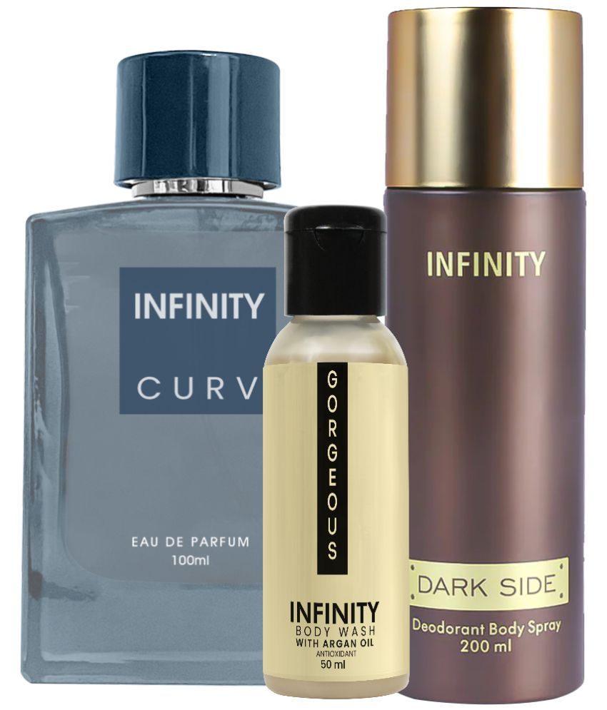     			Infinity Curv EDP Perfume 100ml, Dark Side Deo Body Spray 200ml, Gorgeous Body Wash 50ml