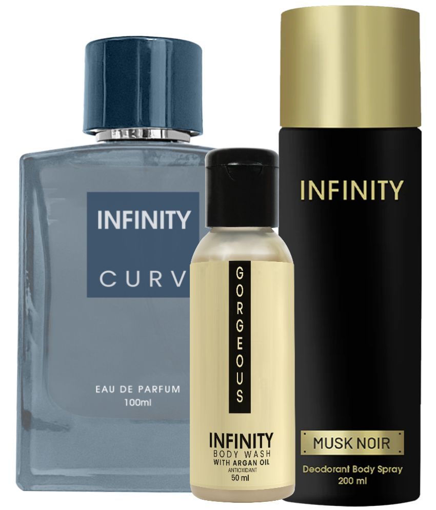     			Infinity Curv EDP Perfume 100ml, Musk Noir Deo Body Spray 200ml, Gorgeous Body Wash 50ml