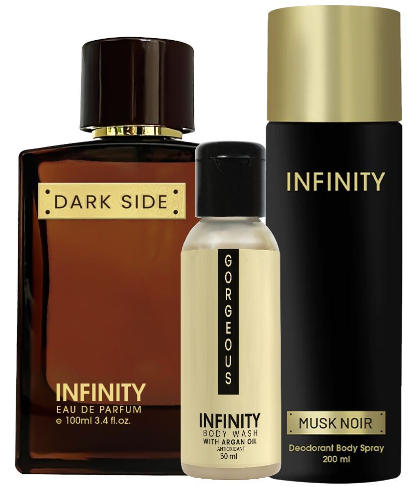     			Infinity Dark Side EDP Perfume 100ml, Musk Noir Deo Body Spray 200ml, Gorgeous Body Wash 50ml