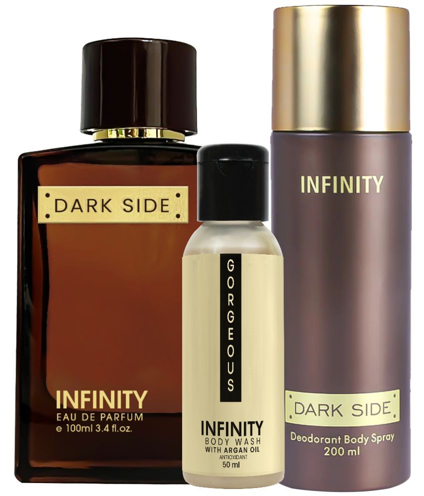     			Infinity Dark Side EDP Perfume 100ml, Dark Side Deo Body Spray 200ml, Gorgeous Body Wash 50ml