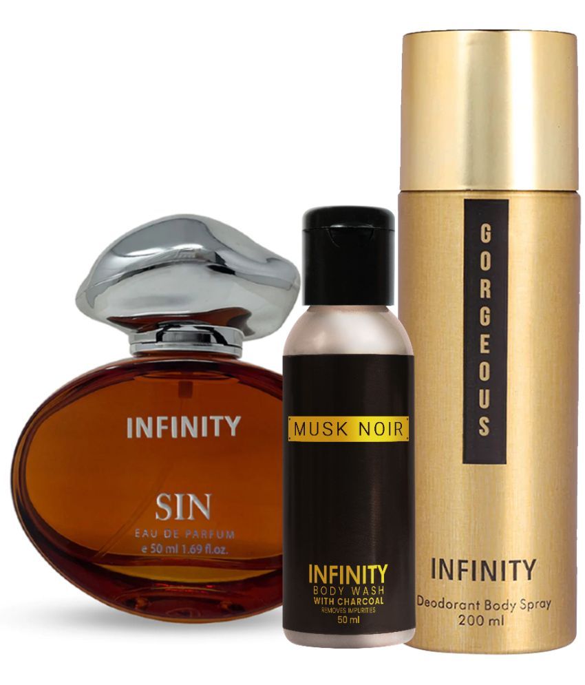     			Infinity Sin EDP Perfume 50ml, Gorgeous Deo Body Spray 200ml, Musk Noir Body Wash 50ml