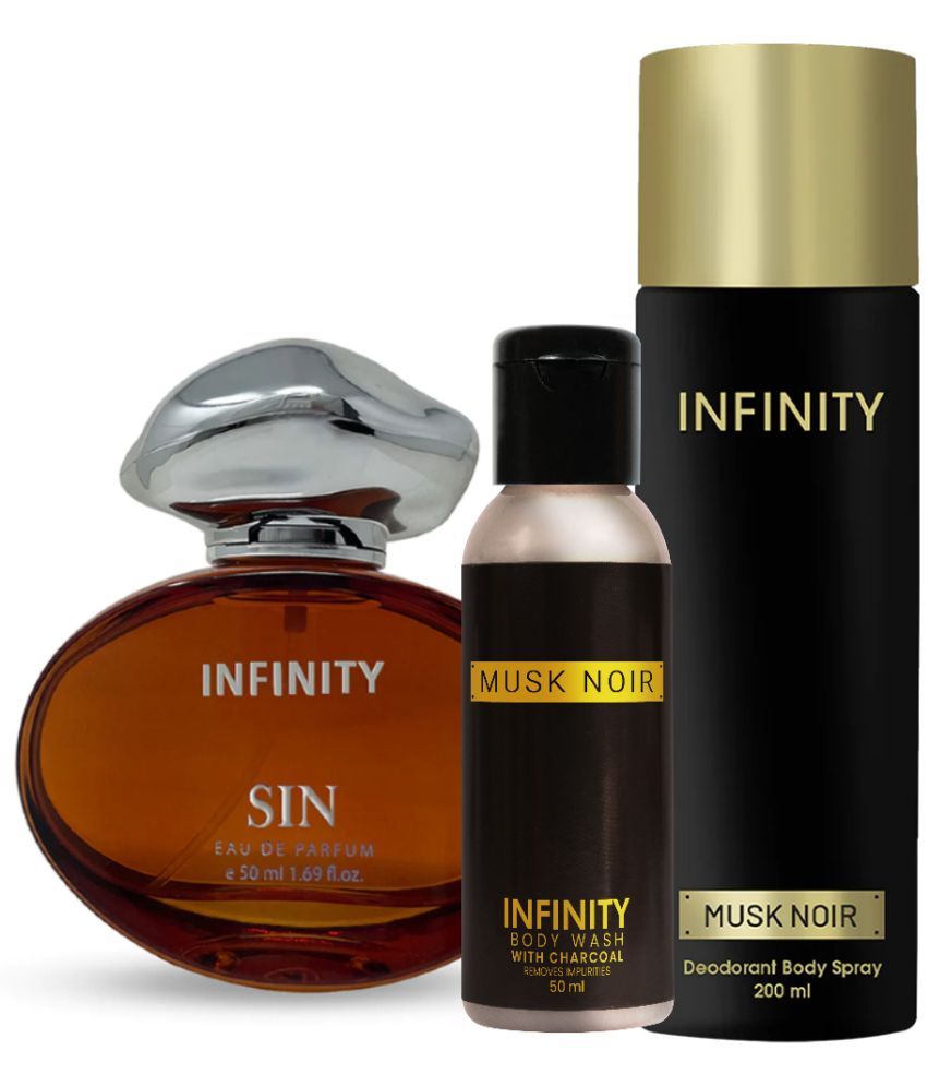     			Infinity Sin EDP Perfume 50ml, Musk Noir Deo Body Spray 200ml, Musk Noir Body Wash 50ml