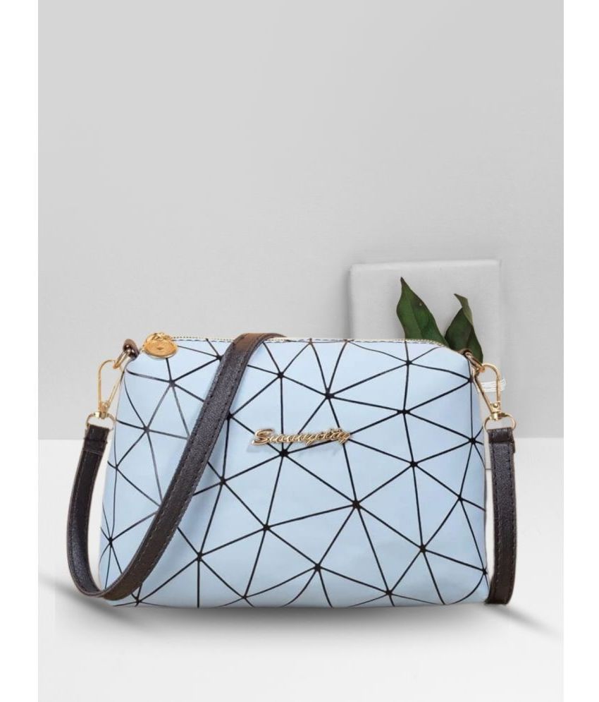     			LIKE STYLE Light Grey PU Sling Bag