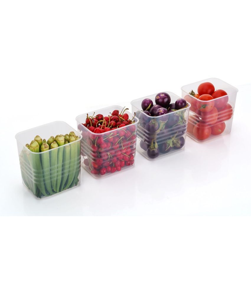     			MAGICSPOON Fridge Container PET Transparent Utility Container ( Set of 4 )