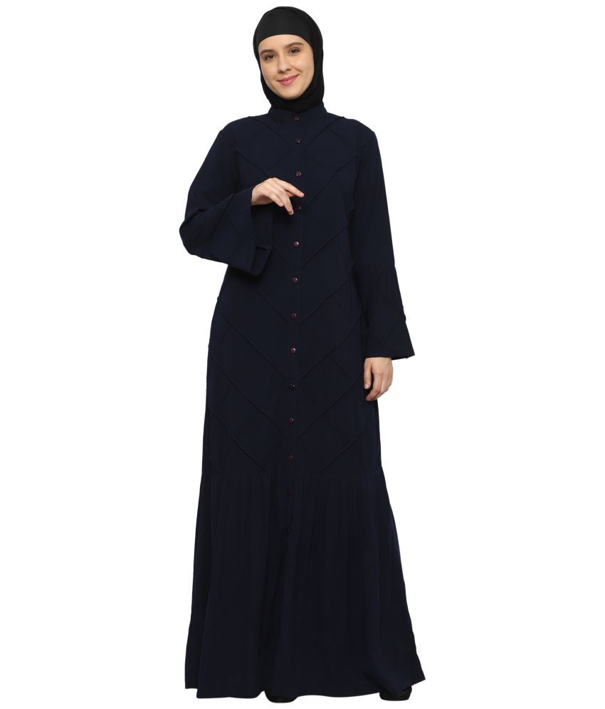     			Momin Libas Blue Polyester Stitched Burqas without Hijab -