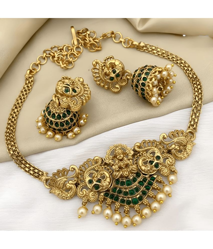     			Padmavati Bangles Green Copper Necklace Set ( Pack of 1 )