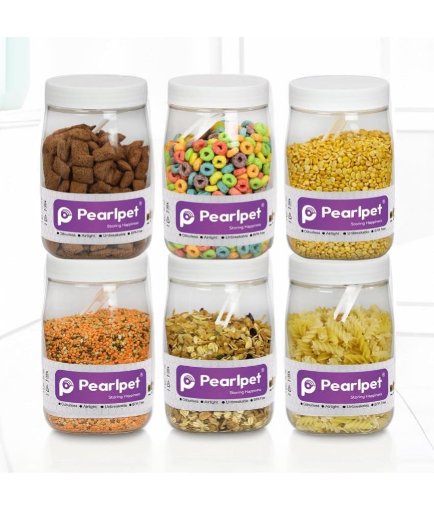     			PearlPet Plastic White Multi-Purpose Container ( Set of 6 )