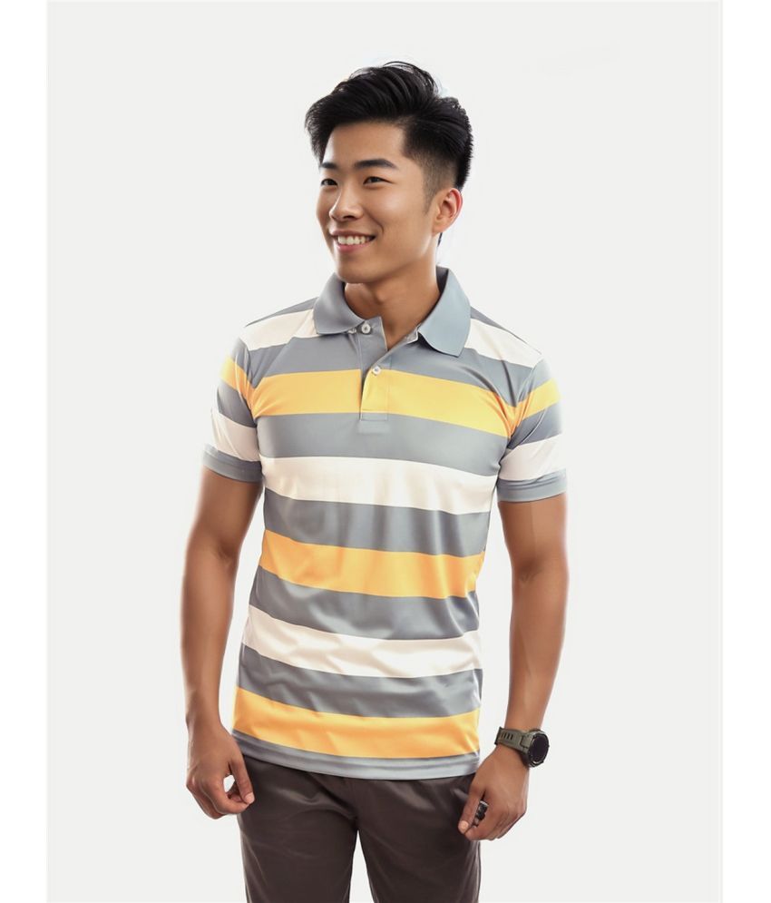     			Radprix Polyester Regular Fit Colorblock Half Sleeves Men's Polo T Shirt - Yellow ( Pack of 1 )