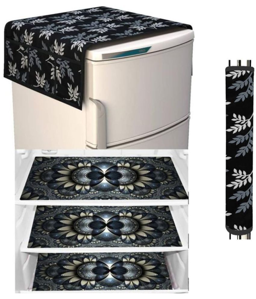     			Sanraksshan PVC Floral Fridge Mats ( 40 30 ) Pack of 5 - Multicolor