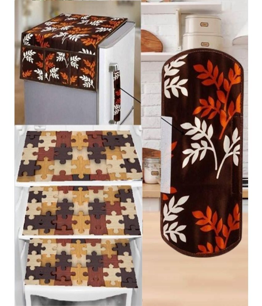     			Sanraksshan PVC Floral Fridge Mats ( 40 30 ) Pack of 5 - Multicolor