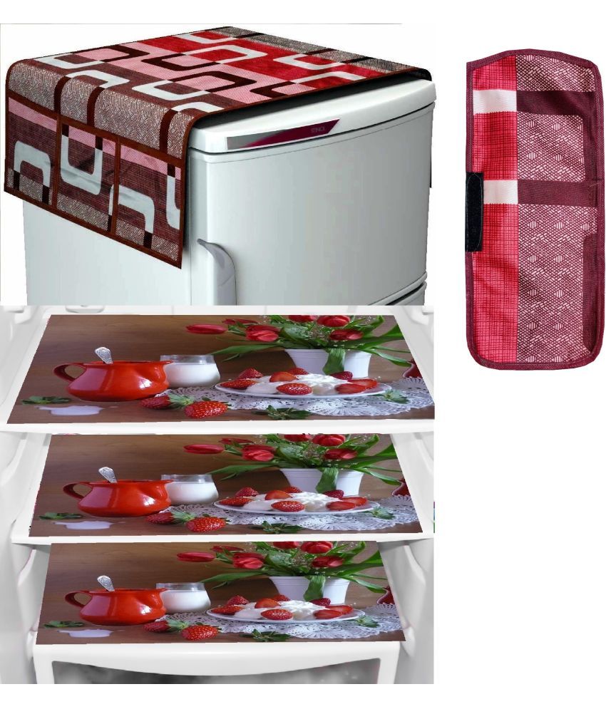     			Sanraksshan PVC Floral Fridge Mats ( 40 30 ) Pack of 5 - Multicolor