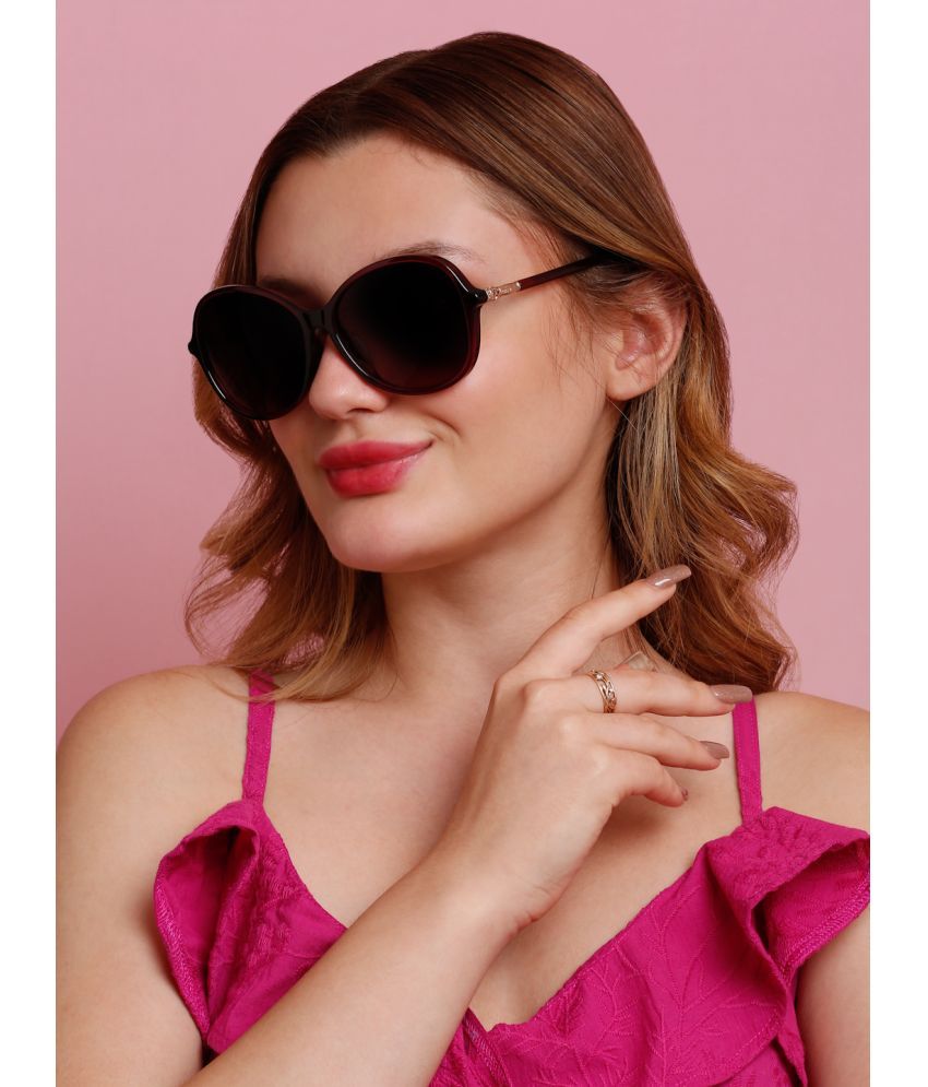     			Sunnies Maroon Oversized Sunglasses ( Pack of 1 )