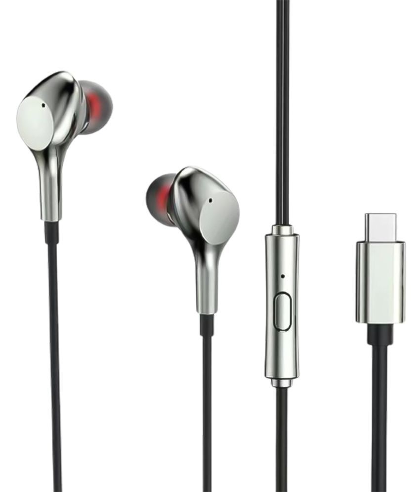     			Tecsox Bassbuds Type C Wired Earphone In Ear Light Weight Gray