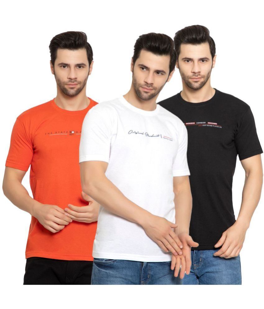     			Zeffit Pack of 3 Cotton Blend Regular Fit Men's T-Shirt ( Multicolor )