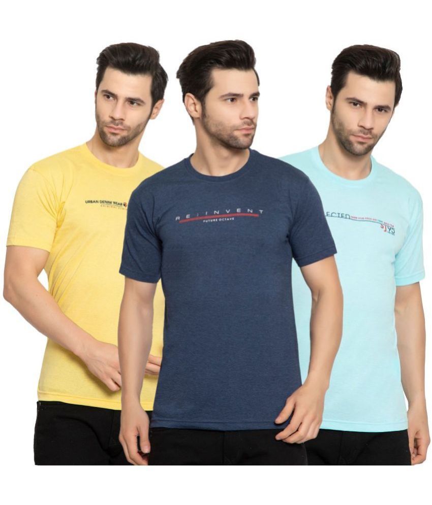     			Zeffit Pack of 3 Cotton Blend Regular Fit Men's T-Shirt ( Multicolor )