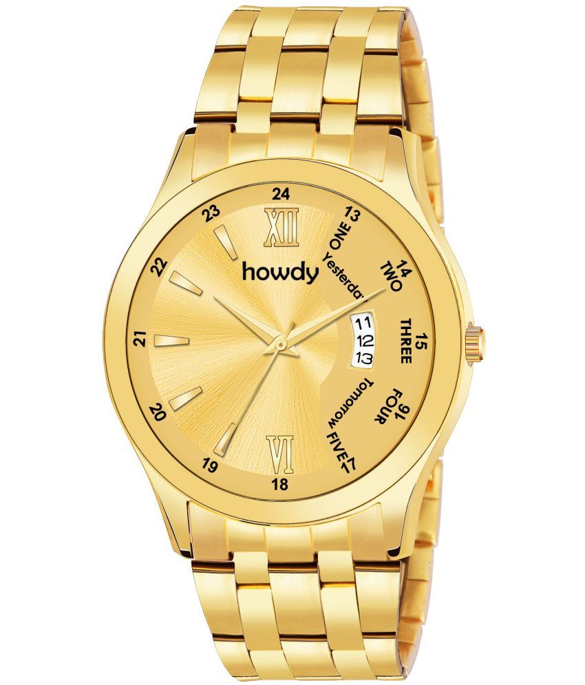     			howdy Gold Metal Analog Men's Watch