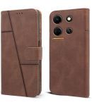 Shining Stars Brown Flip Cover Artificial Leather Compatible For Infinix Note 30 5G ( Pack of 1 )