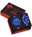 Septem Blue Leather Analog Couple's Watch