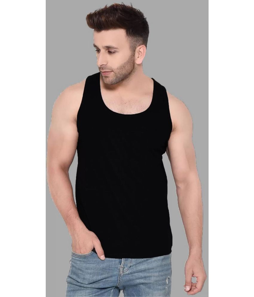     			EDApparels Polyester Men's Vest ( Black ) Gym Vest for Man