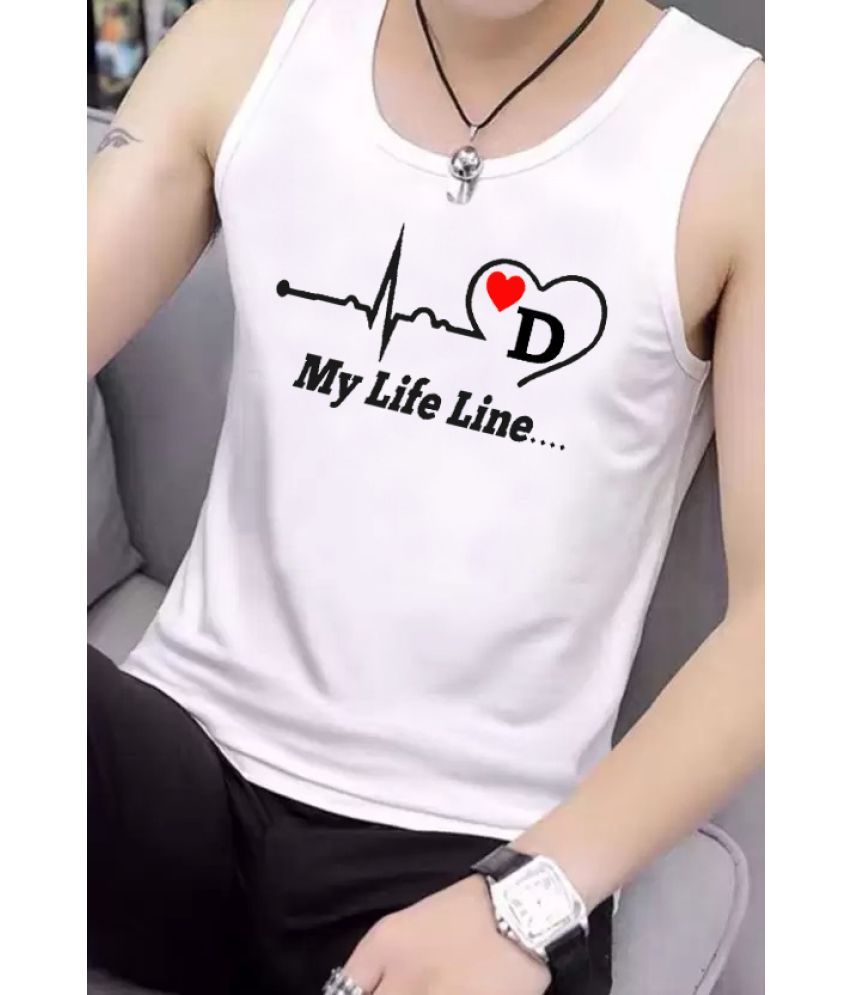     			EDApparels Polyester Men's Vest ( White ) Gym Vest for Man