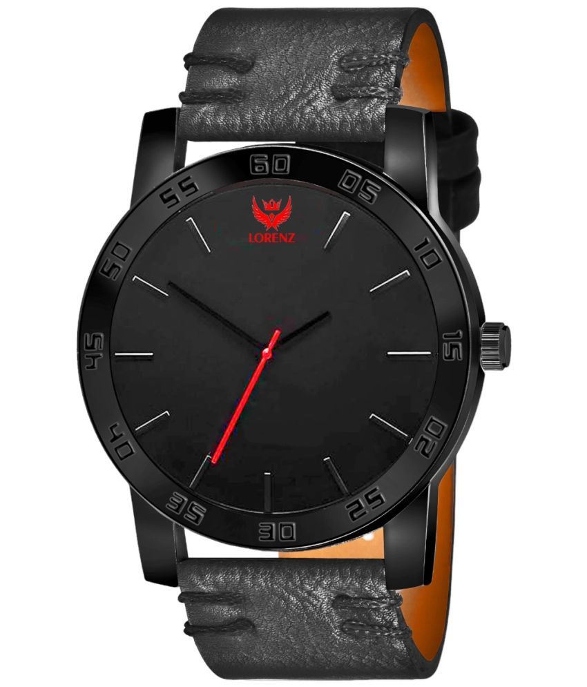     			Lorenz Black Leather Analog Men's Watch