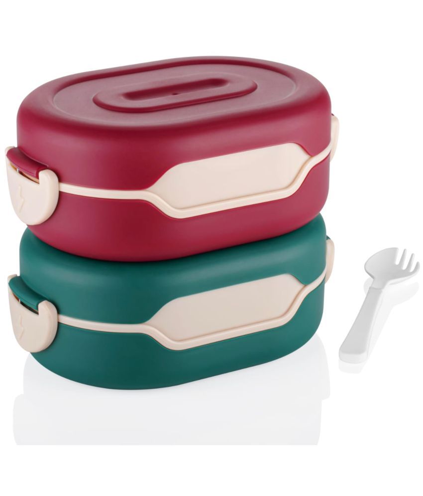     			MAGICSPOON Lunch Box Plastic Lunch Box 2 - Container ( Pack of 2 )