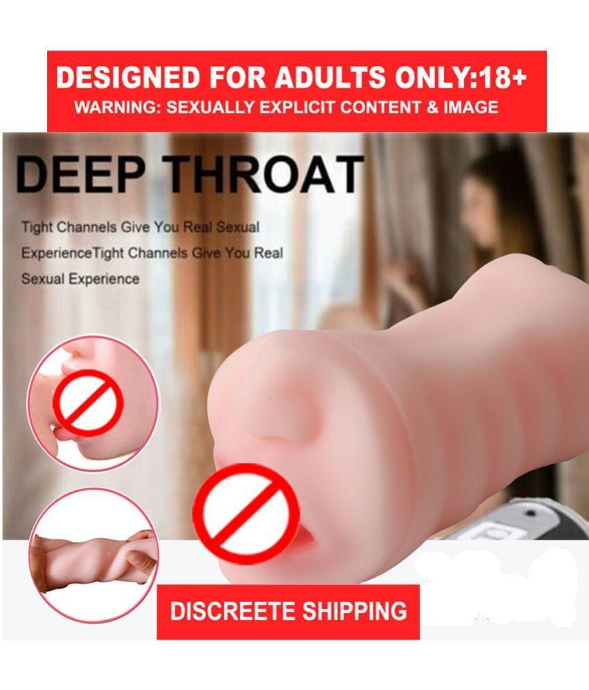     			Male Oral Masturbator for Men Deep Throat Silicone Realistic Mouth Pocket Pussy