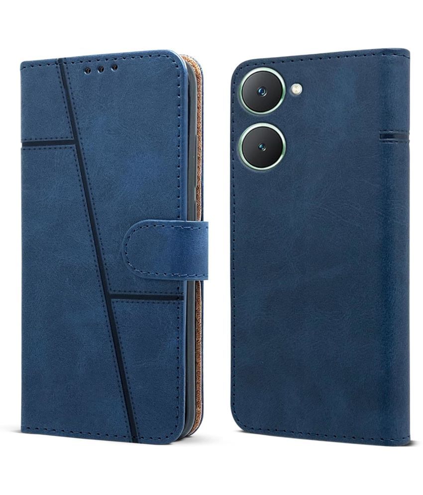     			NBOX Blue Flip Cover Artificial Leather Compatible For Vivo Y18e ( Pack of 1 )