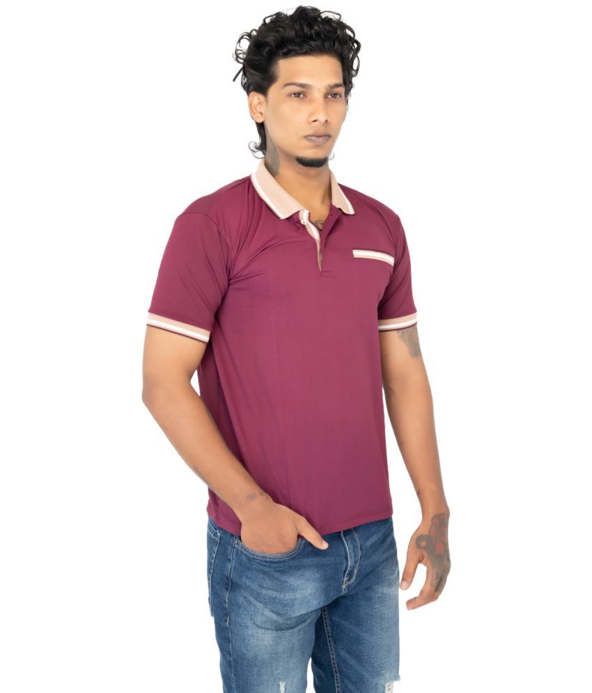     			Radprix Polyester Regular Fit Solid Half Sleeves Men's Polo T Shirt - Maroon ( Pack of 1 )