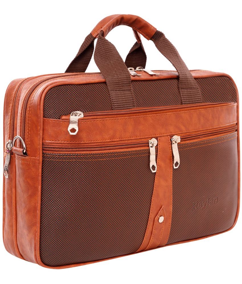     			Raylan Brown Leather Office Bag