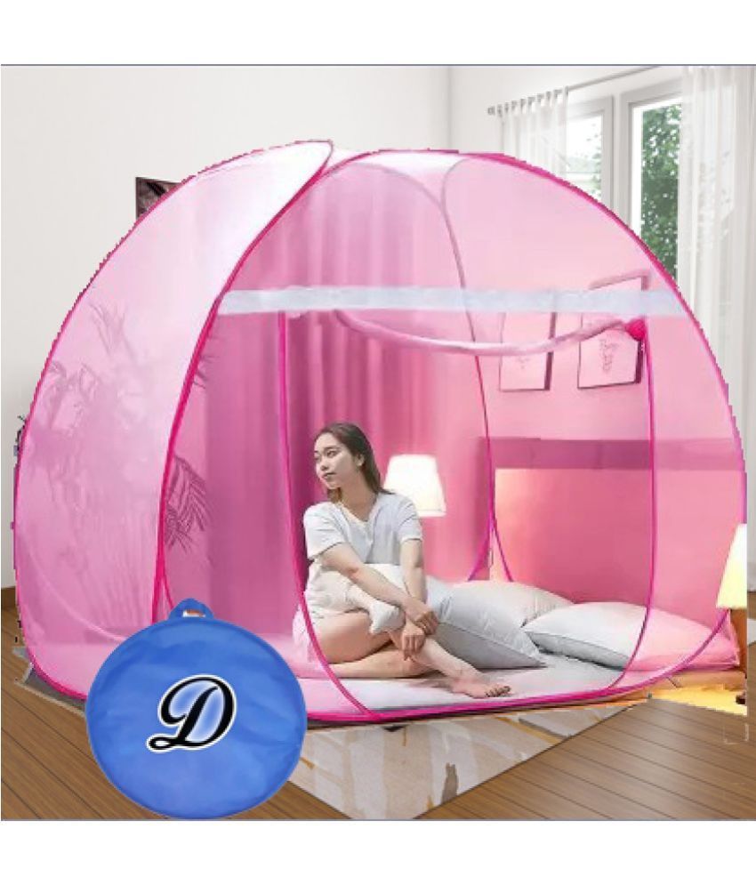     			didhiti - Pink Polycotton Tent Mosquito Net, Machardani ( Pack of 1 )