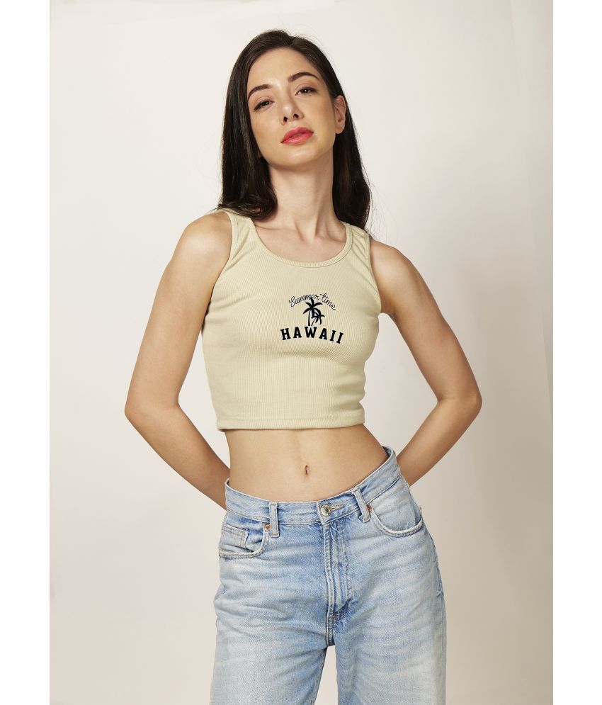     			fashion and youth Beige Cotton Blend Women's Crop Top ( Pack of 1 )