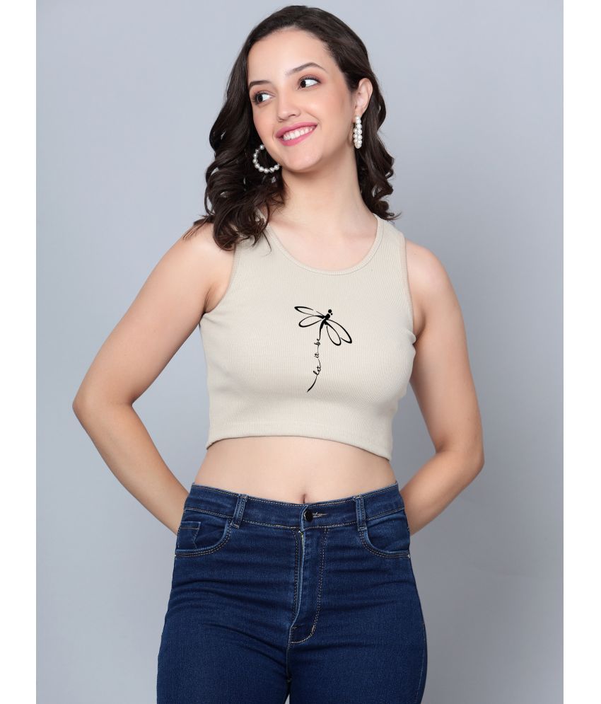     			fashion and youth Beige Cotton Blend Women's Crop Top ( Pack of 1 )