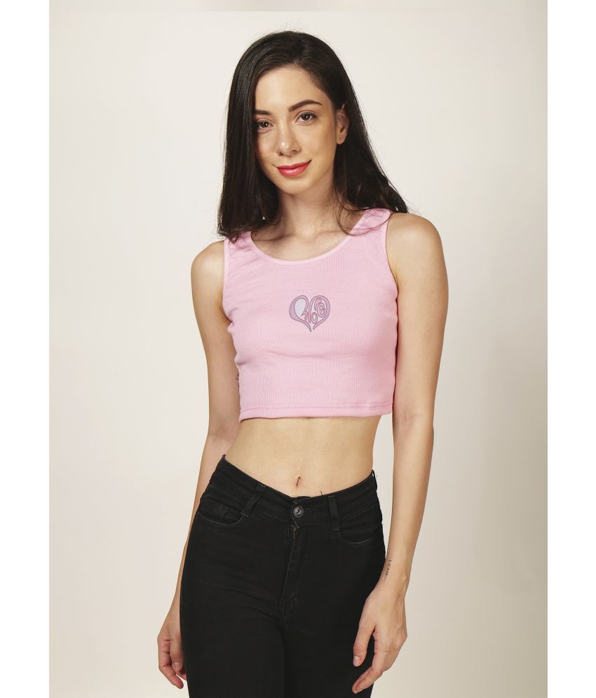     			fashion and youth Pink Cotton Blend Women's Crop Top ( Pack of 1 )