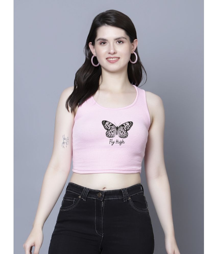     			fashion and youth Pink Cotton Blend Women's Crop Top ( Pack of 1 )