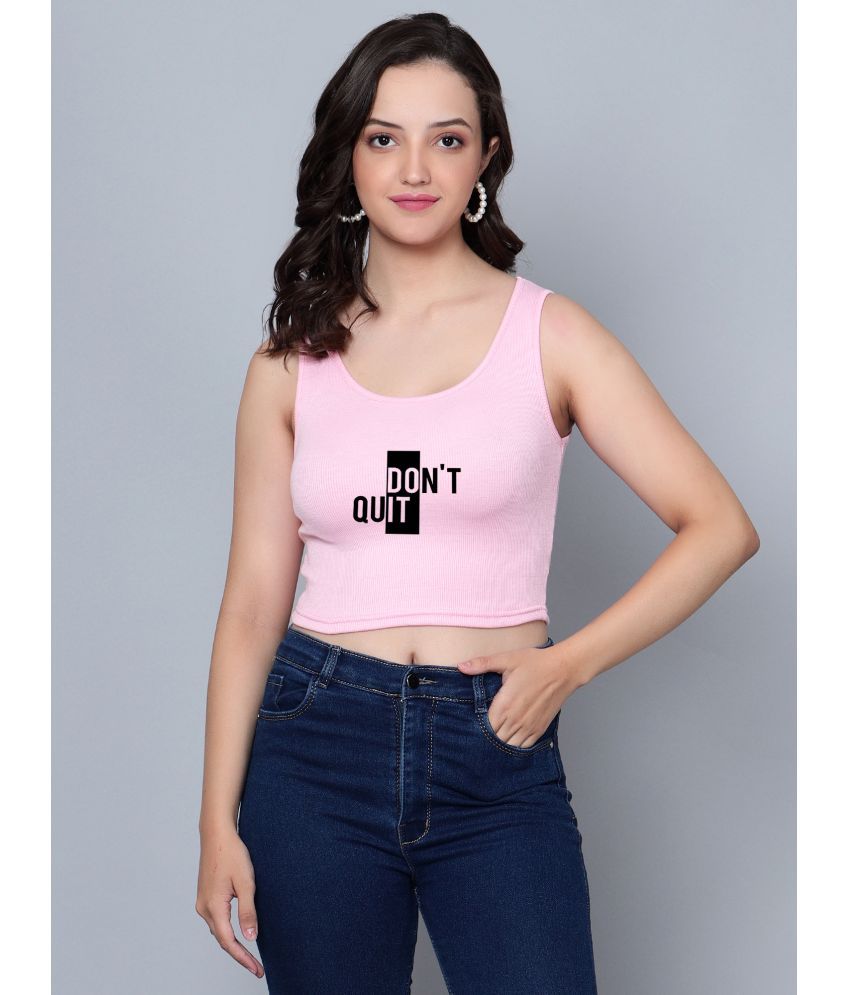     			fashion and youth Pink Cotton Blend Women's Crop Top ( Pack of 1 )