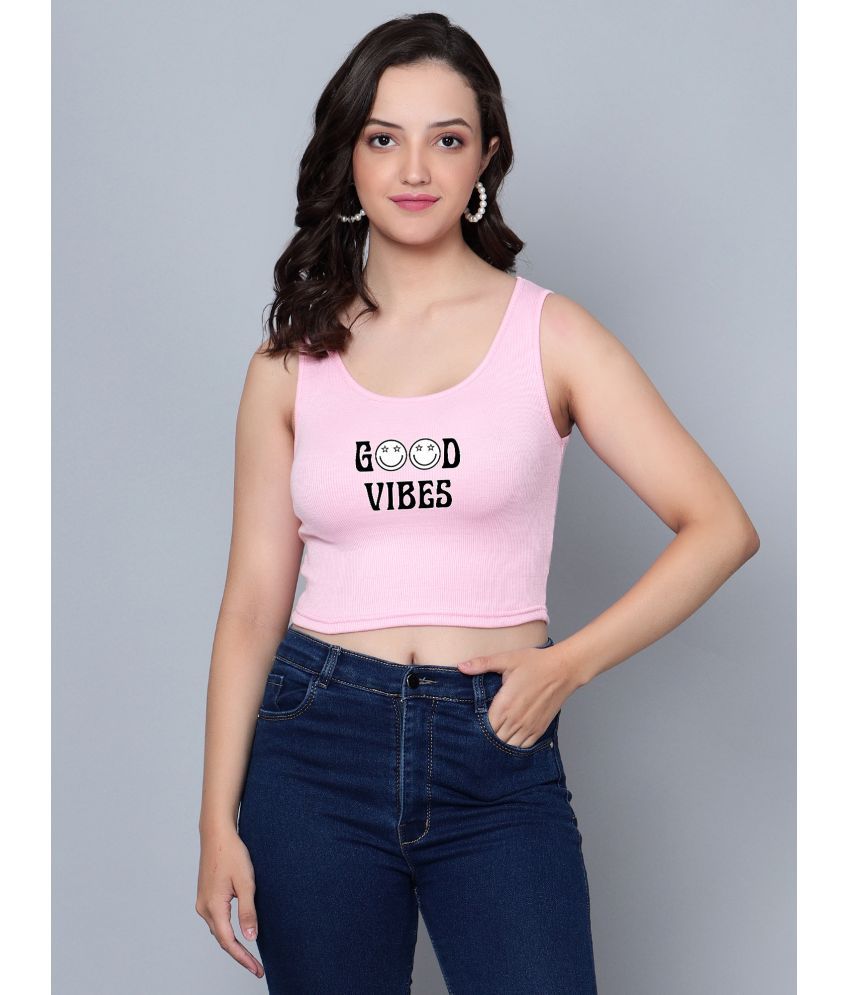     			fashion and youth Pink Cotton Blend Women's Crop Top ( Pack of 1 )