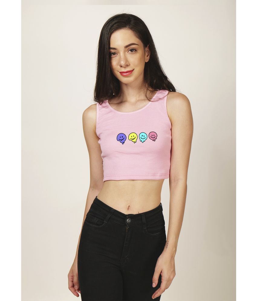     			fashion and youth Pink Cotton Blend Women's Crop Top ( Pack of 1 )