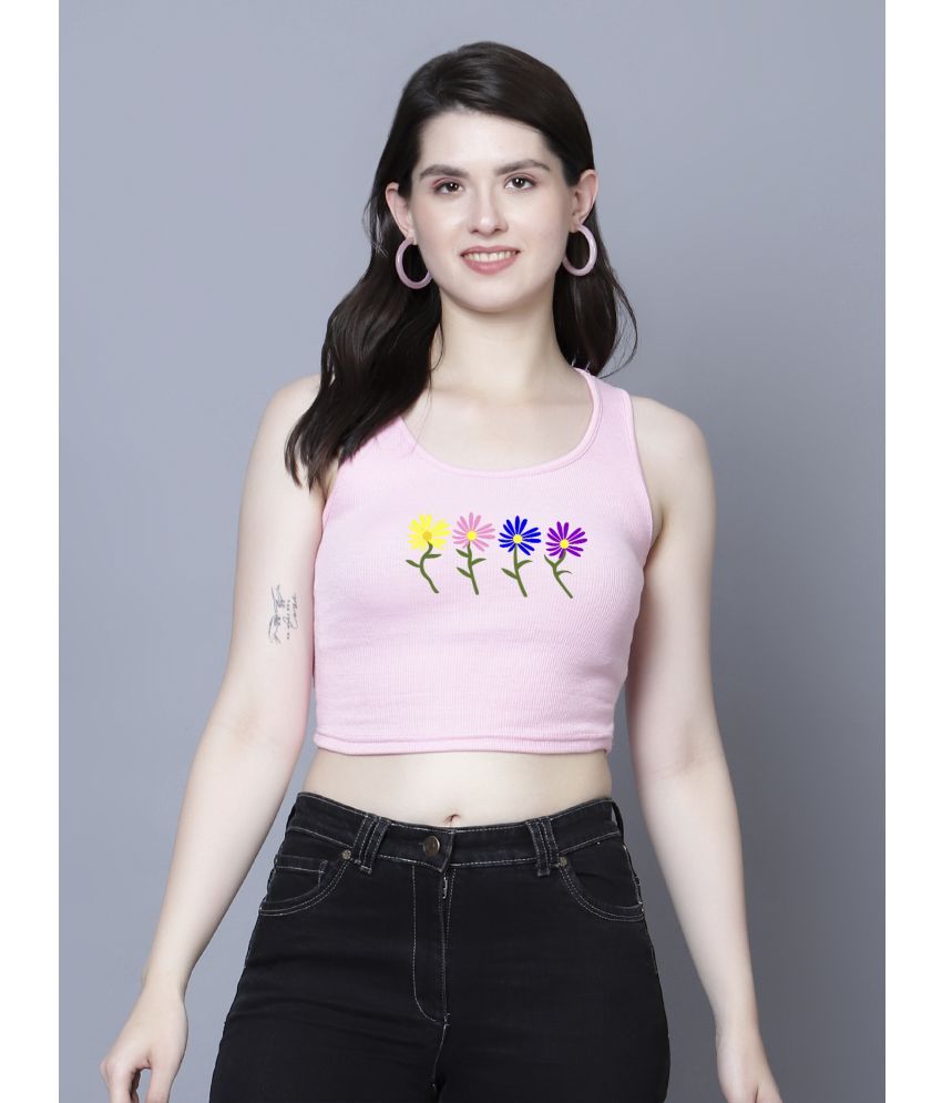     			fashion and youth Pink Cotton Blend Women's Crop Top ( Pack of 1 )