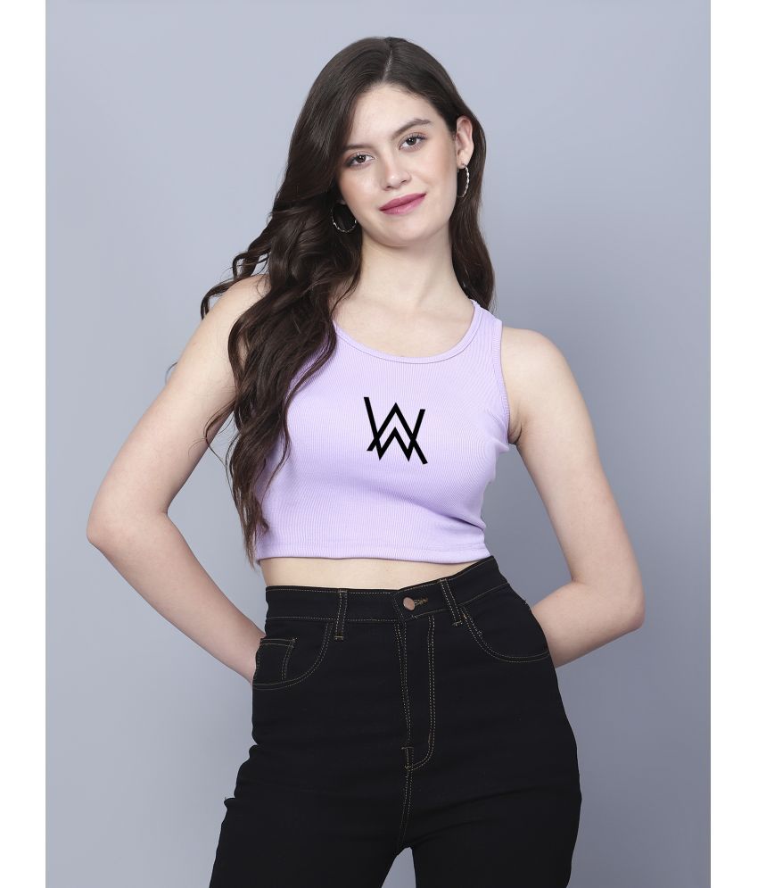     			fashion and youth Purple Cotton Blend Women's Crop Top ( Pack of 1 )