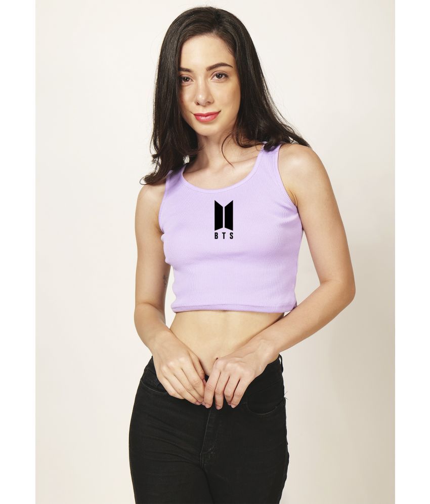     			fashion and youth Purple Cotton Blend Women's Crop Top ( Pack of 1 )