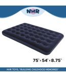 NHR Flocked Air Bed(Double) PVC (Polyvinyl Chloride) Inflatable Sofa/ Chair  (Blue)