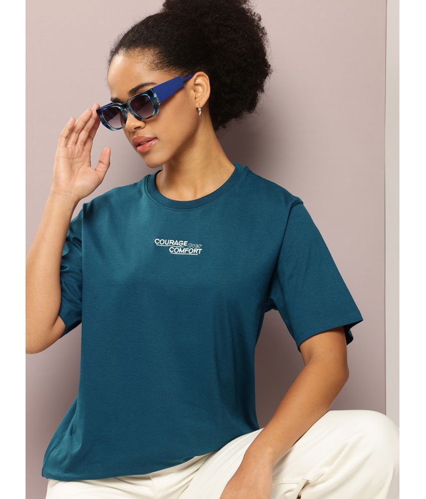     			Dillinger Turquoise Cotton Blend Women's T-Shirt ( Pack of 1 )